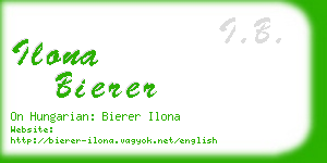 ilona bierer business card